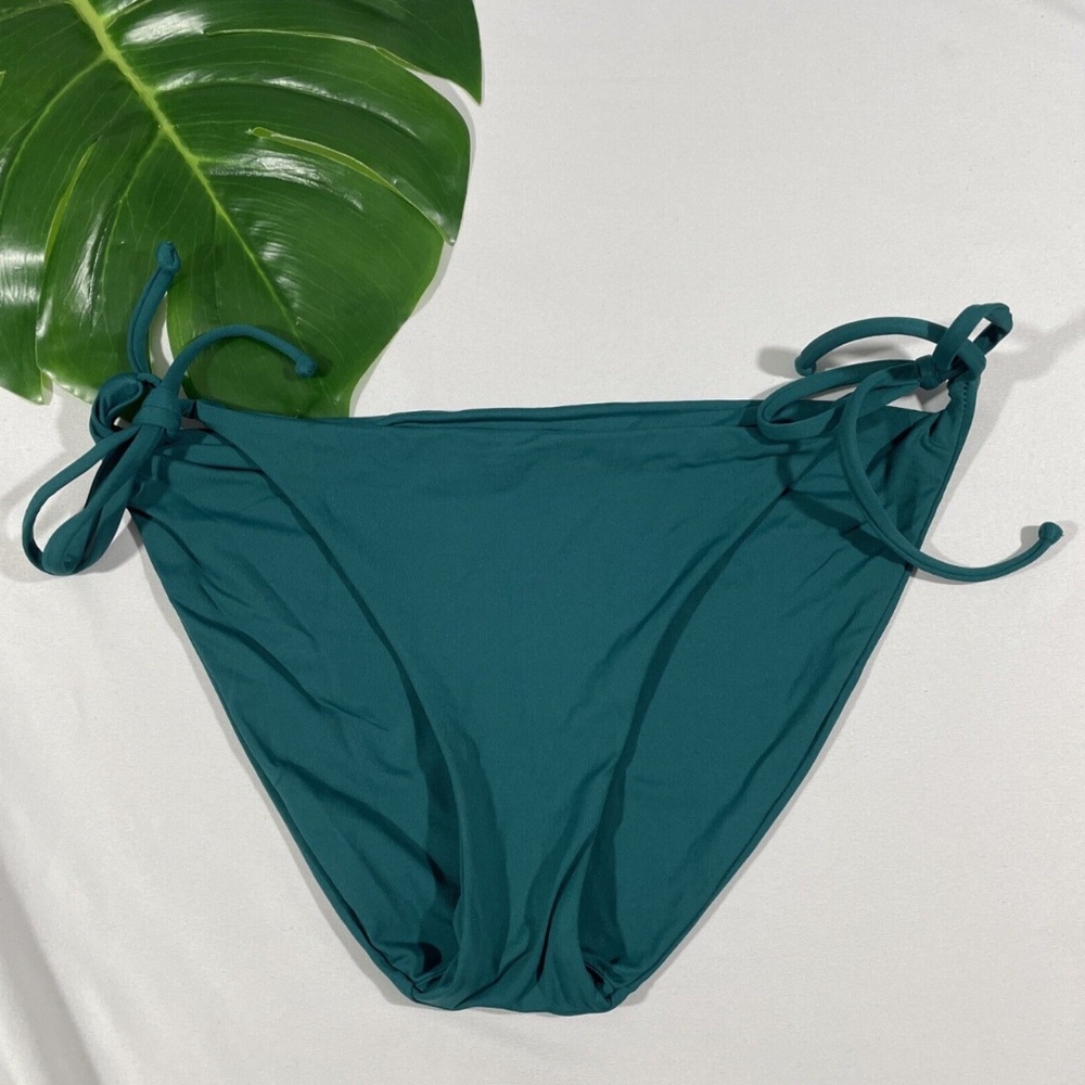NEW Becca Color Code Side Tie Bikini‎ Bottoms in Fern Green [ Large ]
